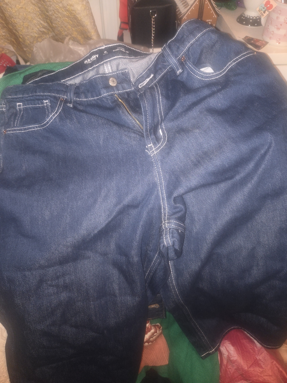 Old Navy Women's Navy Blue Relaxed Fit Jeans
